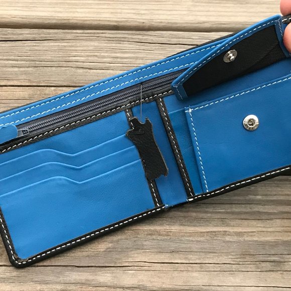 Father day Wallet Blue/Black Men Card Holder Bifol - Picture 10 of 11